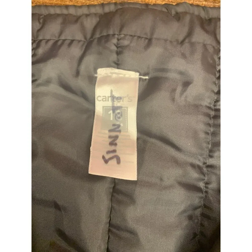 CARTER’S Unisex Kids Black Winter/Snow Bib Overalls / Size: 18 Months